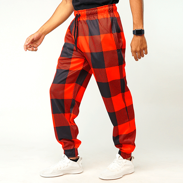 Red And Black Check Jogger Pant