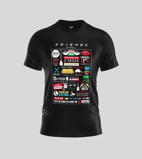 Friends Collage Over Print Tshirt