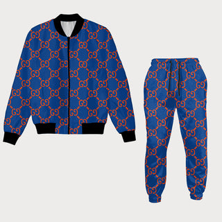 Gucci Blue jacket And Jogger Pant Track Suit